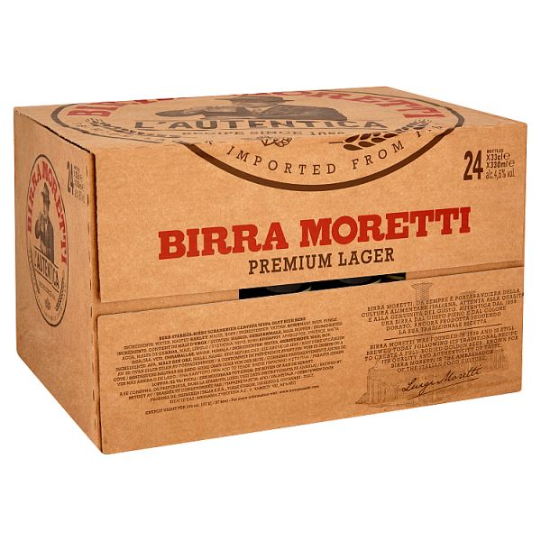 Birra Moretti Lager Beer 24 x 330ml Bottles